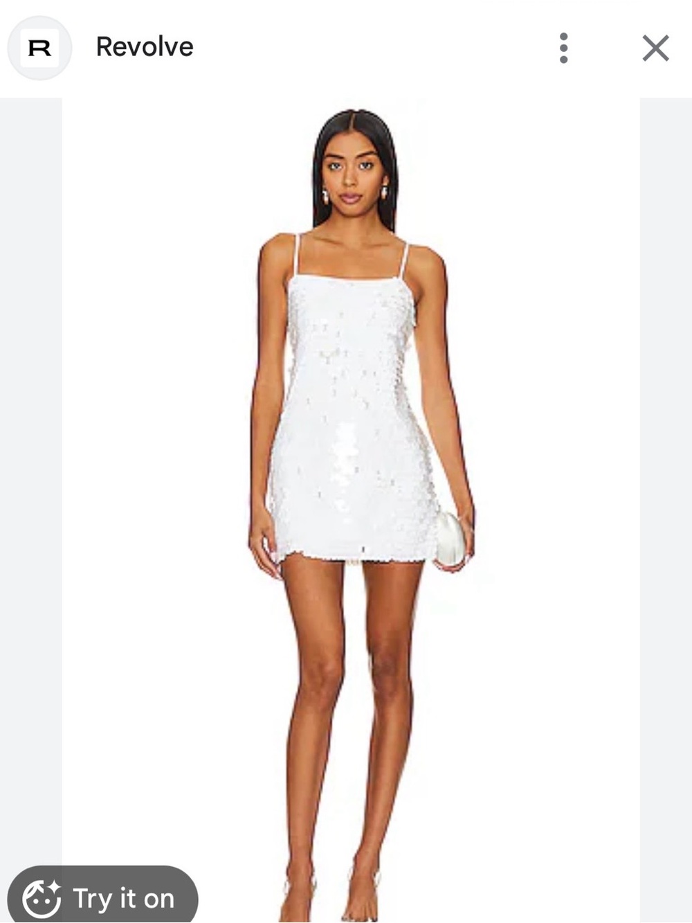 NWT Karina Grimaldi White Sequin Slip Dress Size Large